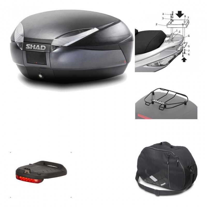 Rear trunk + mounting hardware + accessories  SH48 DARK GREY PREMIUM