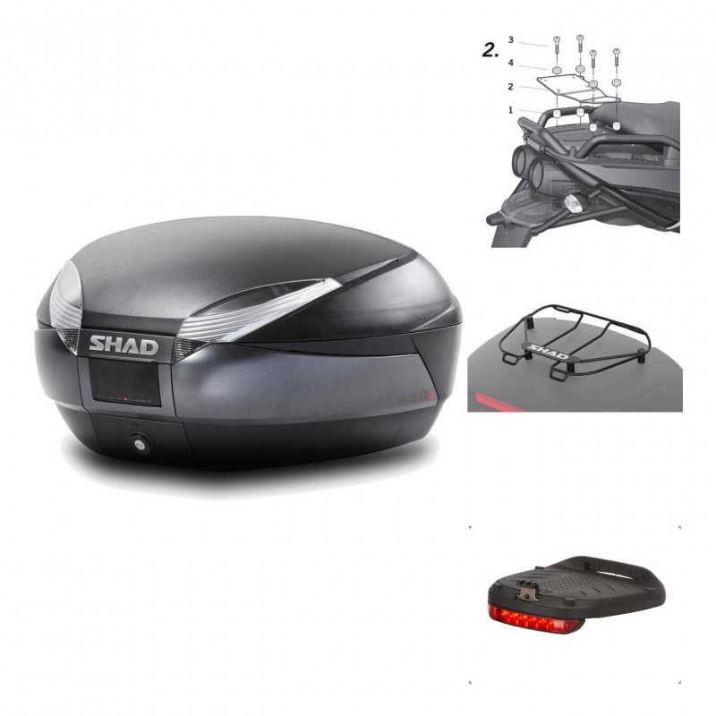 Rear trunk + mounting hardware + accessories  SH48 DARK GREY PREMIUM