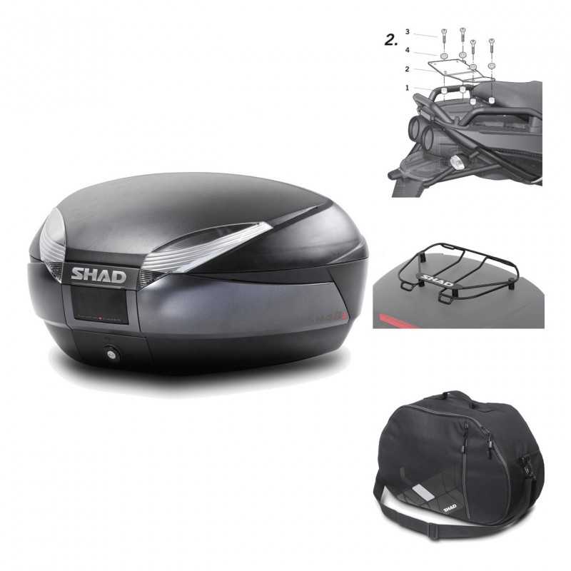 Rear trunk + mounting hardware + accessories  SH48 DARK GREY PREMIUM