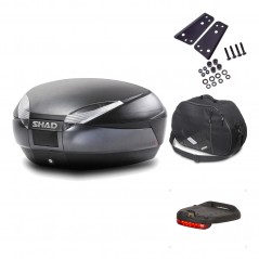 SHAD Baul trasero + herraje montaje accesorios SH48 DARK GREY PREMIUM KIT-189405
