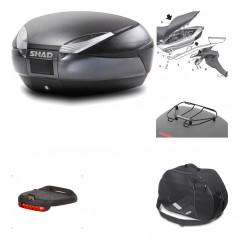 SHAD Baul trasero + herraje montaje accesorios SH48 DARK GREY PREMIUM KIT-189553