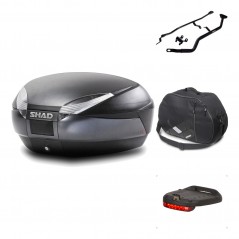 SHAD Baul trasero + herraje montaje accesorios SH48 DARK GREY PREMIUM KIT-189605