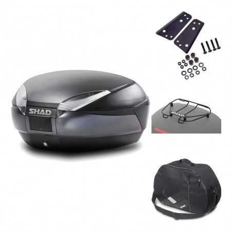 SHAD Baul trasero + herraje montaje accesorios SH48 DARK GREY PREMIUM KIT-189408