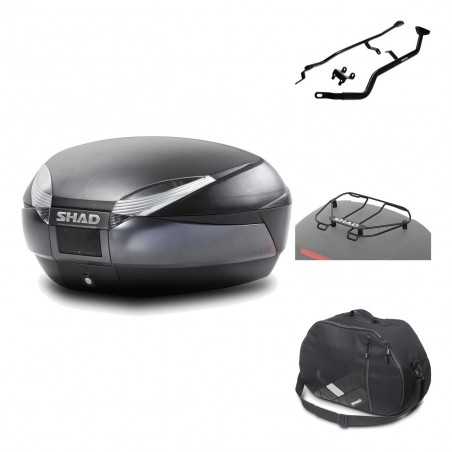 SHAD Baul trasero + herraje montaje accesorios SH48 DARK GREY PREMIUM KIT-189608