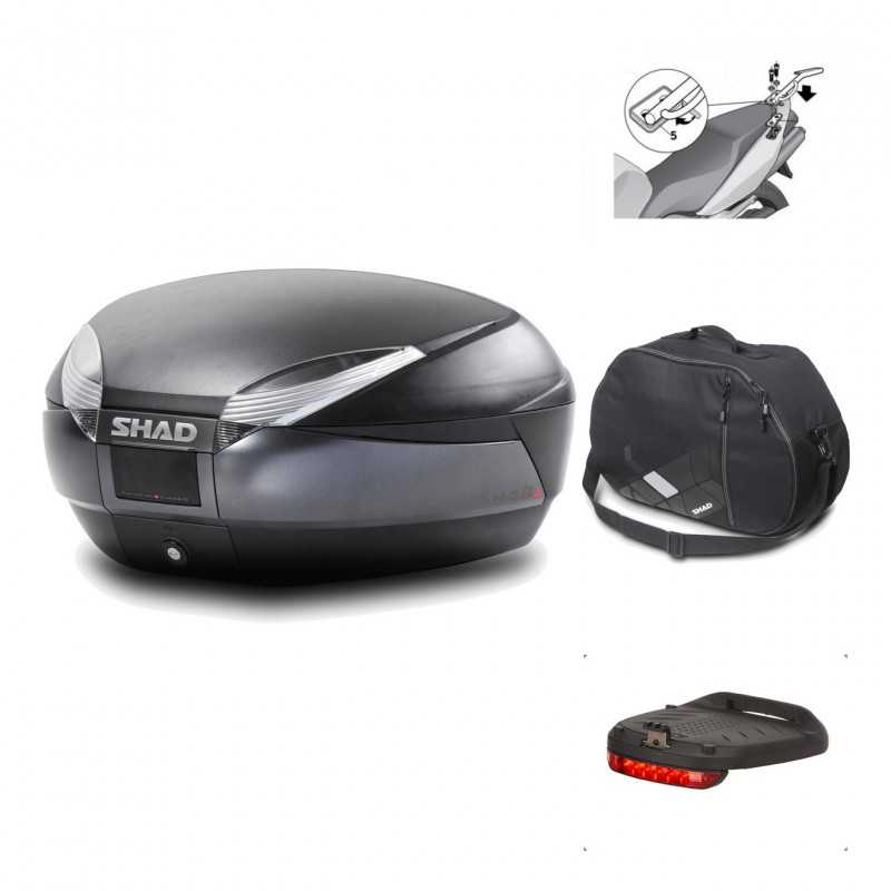 Rear trunk + mounting hardware + accessories  SH48 DARK GREY PREMIUM