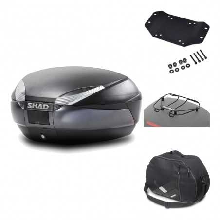 SHAD Baul trasero + herraje montaje accesorios SH48 DARK GREY PREMIUM KIT-189560