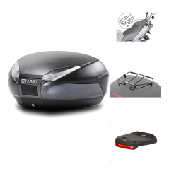 SHAD Baul trasero + herraje montaje accesorios SH48 DARK GREY PREMIUM KIT-189511