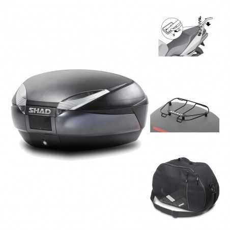 SHAD Baul trasero + herraje montaje accesorios SH48 DARK GREY PREMIUM KIT-189512