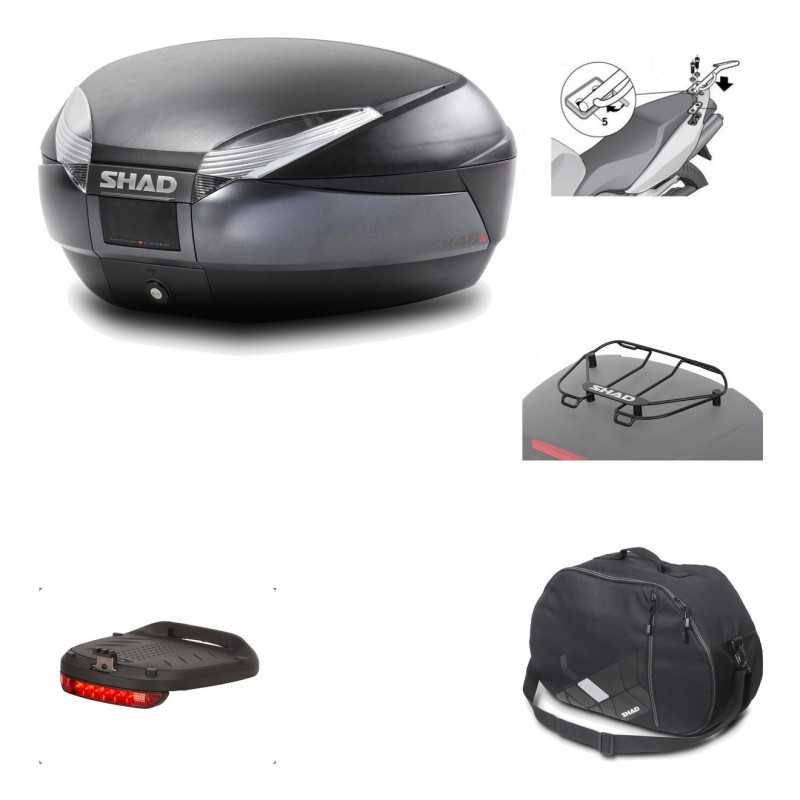 Rear trunk + mounting hardware + accessories  SH48 DARK GREY PREMIUM