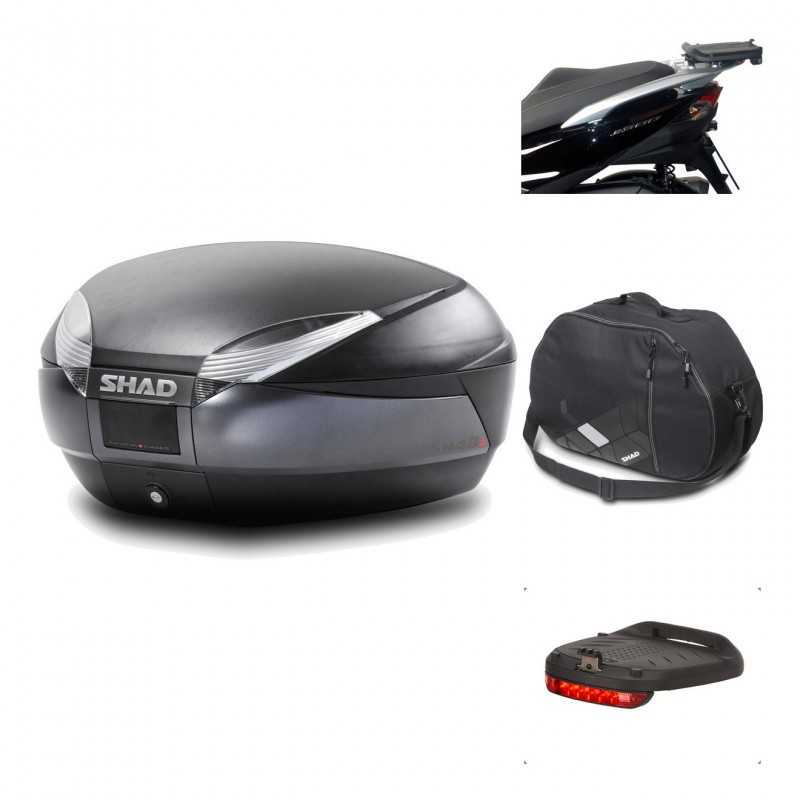 SHAD Baul trasero + herraje montaje accesorios SH48 DARK GREY PREMIUM KIT-189565