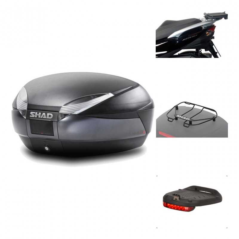 SHAD Baul trasero + herraje montaje accesorios SH48 DARK GREY PREMIUM KIT-189567