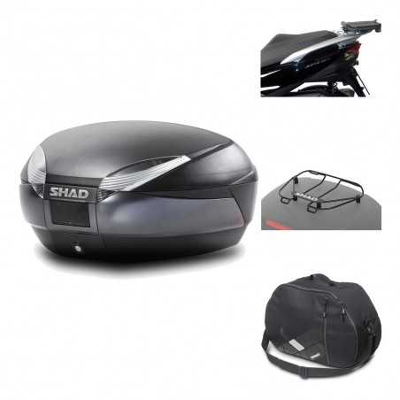 SHAD Baul trasero + herraje montaje accesorios SH48 DARK GREY PREMIUM KIT-189568