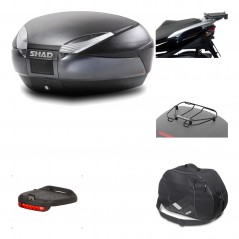 SHAD Baul trasero + herraje montaje accesorios SH48 DARK GREY PREMIUM KIT-189569