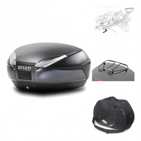 SHAD Baul trasero + herraje montaje accesorios SH48 DARK GREY PREMIUM KIT-189720