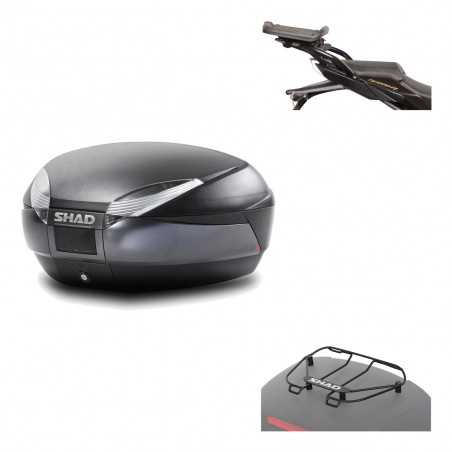 SHAD Baul trasero + herraje montaje parrilla portabultos superior SH48 DARK GREY PREMIUM KIT-190070