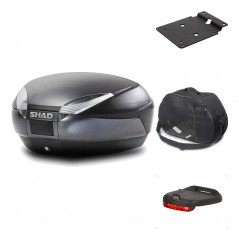 SHAD Baul trasero + herraje montaje accesorios SH48 DARK GREY PREMIUM KIT-189821