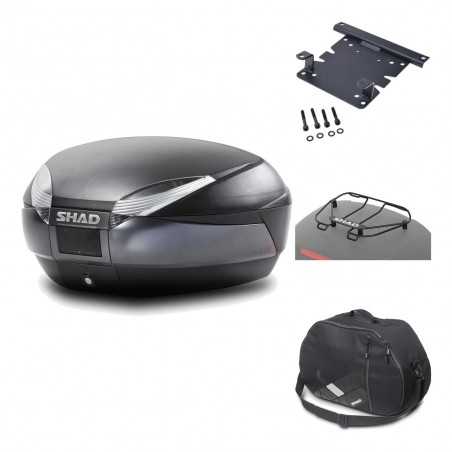 SHAD Baul trasero + herraje montaje accesorios SH48 DARK GREY PREMIUM KIT-189872