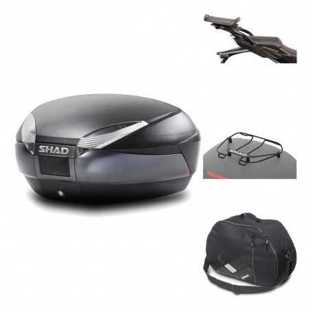 SHAD Baul trasero + herraje montaje accesorios SH48 DARK GREY PREMIUM KIT-190072