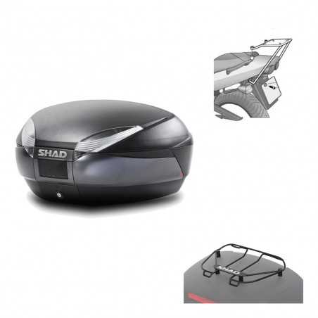 SHAD Baul trasero + herraje montaje parrilla portabultos superior SH48 DARK GREY PREMIUM KIT-189622