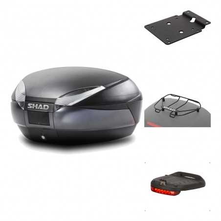 SHAD Baul trasero + herraje montaje accesorios SH48 DARK GREY PREMIUM KIT-189823