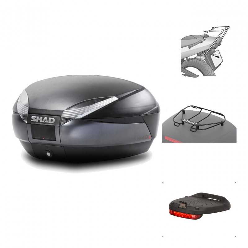 SHAD Baul trasero + herraje montaje accesorios SH48 DARK GREY PREMIUM KIT-189623