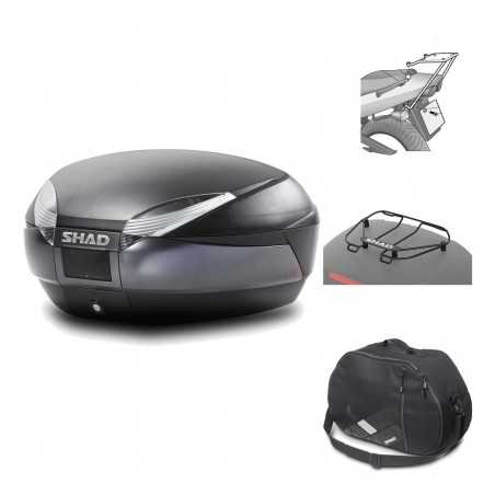 SHAD Baul trasero + herraje montaje accesorios SH48 DARK GREY PREMIUM KIT-189624
