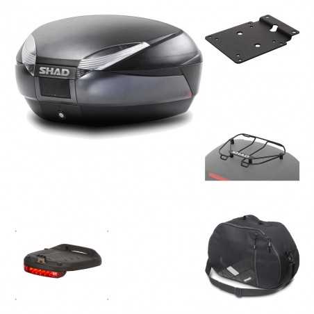 SHAD Baul trasero + herraje montaje accesorios SH48 DARK GREY PREMIUM KIT-189825