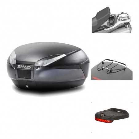 SHAD Baul trasero + herraje montaje accesorios SH48 DARK GREY PREMIUM KIT-189775