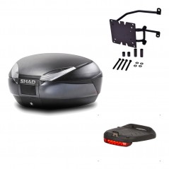 SHAD Baul trasero + herraje montaje luz de freno SH48 DARK GREY PREMIUM KIT-189827