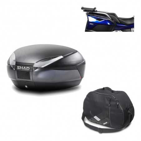 SHAD Baul trasero + herraje montaje bolsa interna SH48 DARK GREY PREMIUM KIT-190076