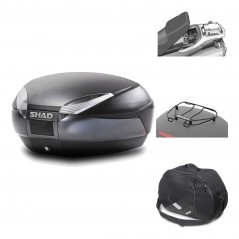 SHAD Baul trasero + herraje montaje accesorios SH48 DARK GREY PREMIUM KIT-189776