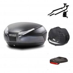SHAD Baul trasero + herraje montaje accesorios SH48 DARK GREY PREMIUM KIT-189925