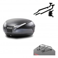 SHAD Baul trasero + herraje montaje parrilla portabultos superior SH48 DARK GREY PREMIUM KIT-189926