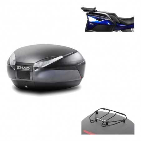 SHAD Baul trasero + herraje montaje parrilla portabultos superior SH48 DARK GREY PREMIUM KIT-190078