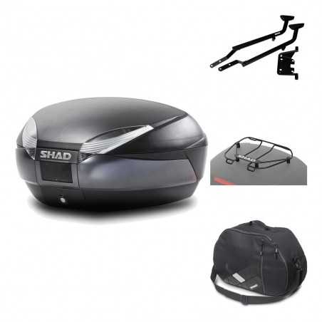 SHAD Baul trasero + herraje montaje accesorios SH48 DARK GREY PREMIUM KIT-189928