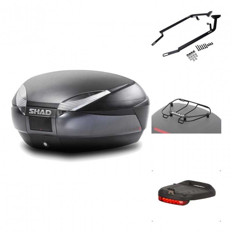 SHAD Baul trasero + herraje montaje accesorios SH48 DARK GREY PREMIUM KIT-189679
