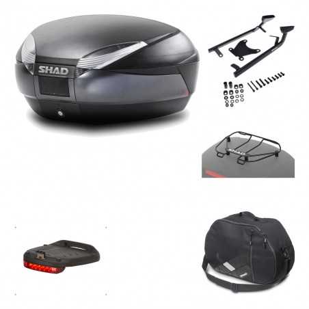 SHAD Baul trasero + herraje montaje accesorios SH48 DARK GREY PREMIUM KIT-189729