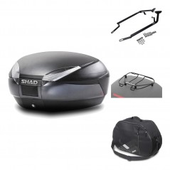 SHAD Baul trasero + herraje montaje accesorios SH48 DARK GREY PREMIUM KIT-189680