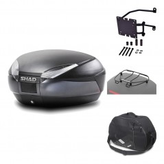 SHAD Baul trasero + herraje montaje accesorios SH48 DARK GREY PREMIUM KIT-189832
