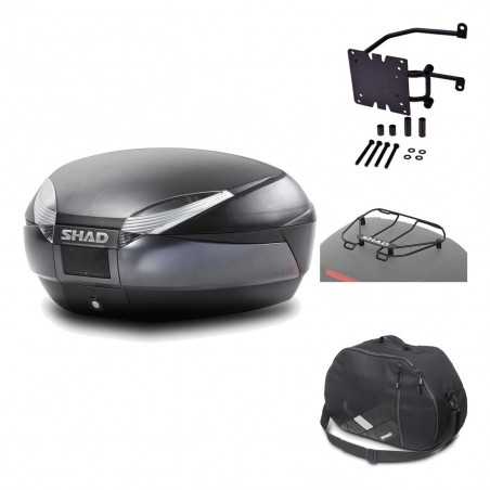 SHAD Baul trasero + herraje montaje accesorios SH48 DARK GREY PREMIUM KIT-189832