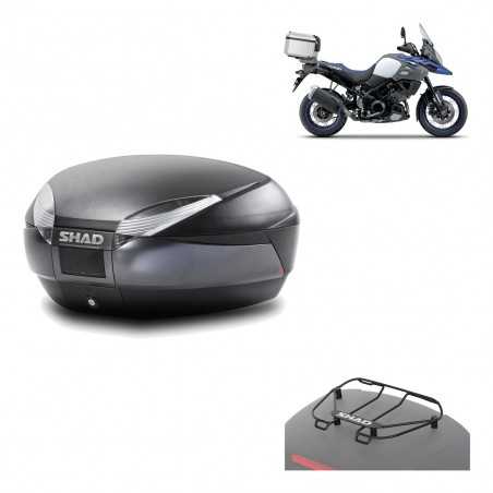 SHAD Baul trasero + herraje montaje parrilla portabultos superior SH48 DARK GREY PREMIUM KIT-189782