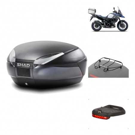 SHAD Baul trasero + herraje montaje accesorios SH48 DARK GREY PREMIUM KIT-189783