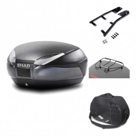 SHAD Baul trasero + herraje montaje accesorios SH48 DARK GREY PREMIUM KIT-190032