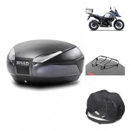 SHAD Baul trasero + herraje montaje accesorios SH48 DARK GREY PREMIUM KIT-189784