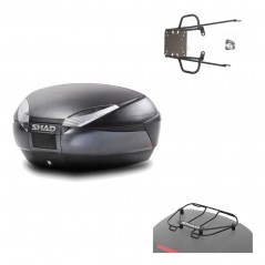 SHAD Baul trasero + herraje montaje parrilla portabultos superior SH48 DARK GREY PREMIUM KIT-189734