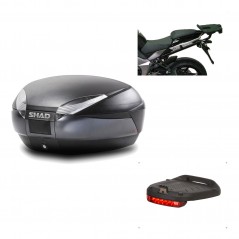 SHAD Baul trasero + herraje montaje luz de freno SH48 DARK GREY PREMIUM KIT-189635
