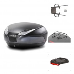 SHAD Baul trasero + herraje montaje accesorios SH48 DARK GREY PREMIUM KIT-189735