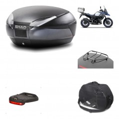 SHAD Baul trasero + herraje montaje accesorios SH48 DARK GREY PREMIUM KIT-189785