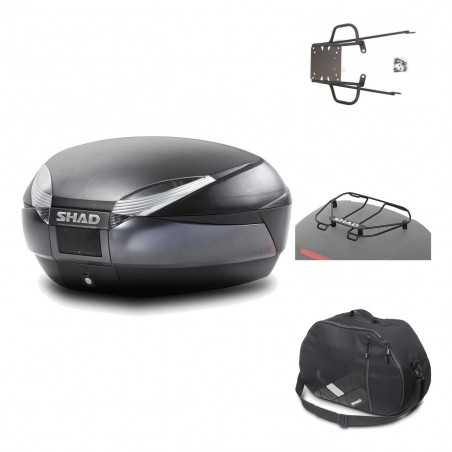 SHAD Baul trasero + herraje montaje accesorios SH48 DARK GREY PREMIUM KIT-189736