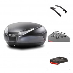 SHAD Baul trasero + herraje montaje accesorios SH48 DARK GREY PREMIUM KIT-189935